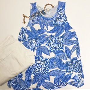 J Crew. Blue/white floral tank top